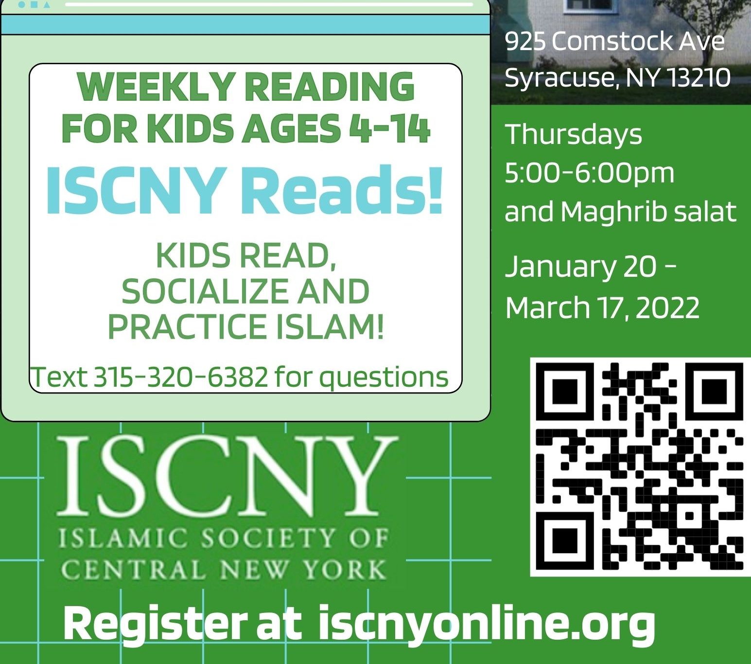 ISCNY Reads! Registration for kids reading program