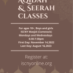 Registration for Aqeedah and Seerah Class (age 10 & older)