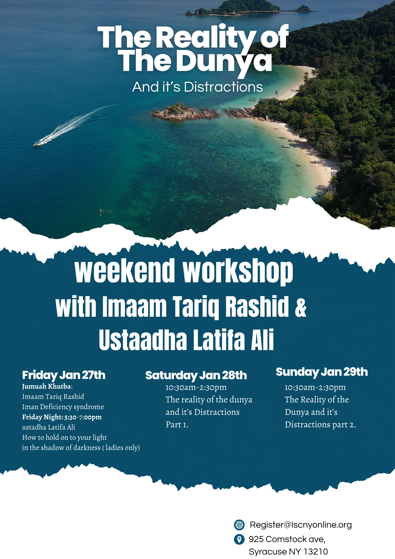 Invited speaker-Khutba and workshops