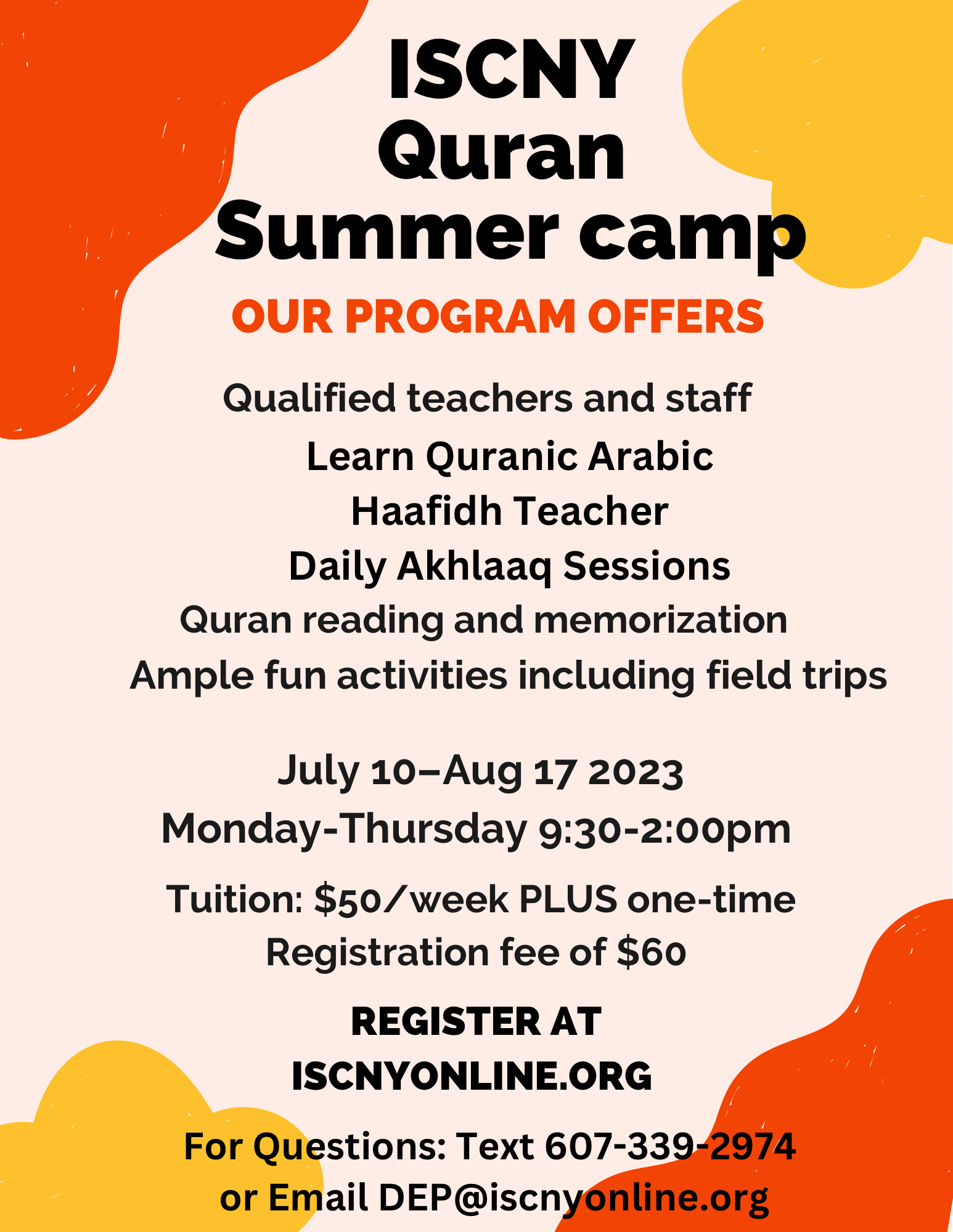 Summer camp registration