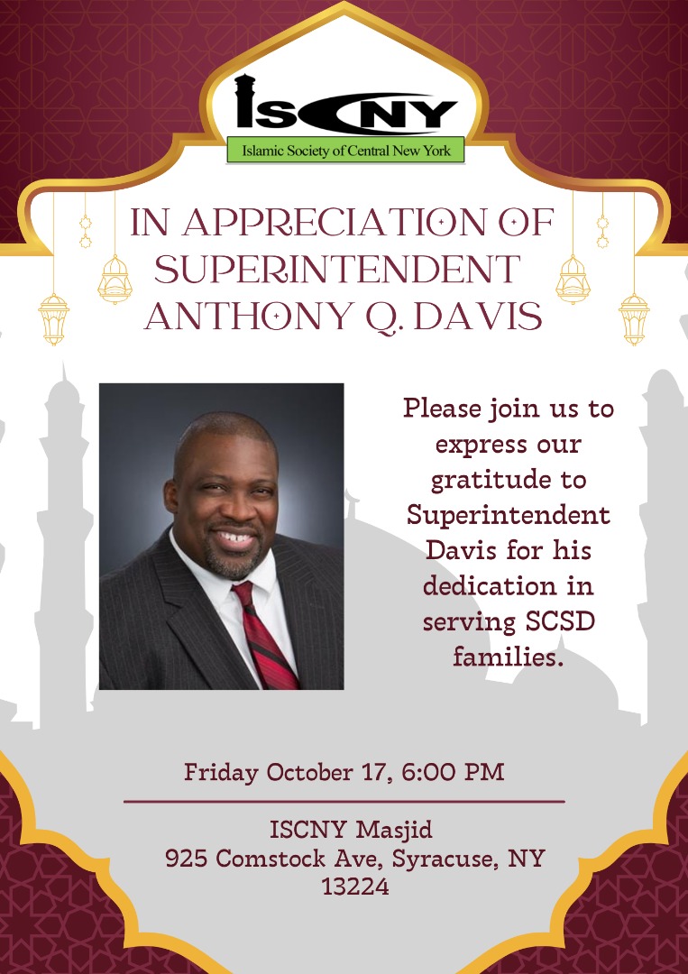 Upcoming Event In Appreciation of Superintendent Anthony Q. Davis